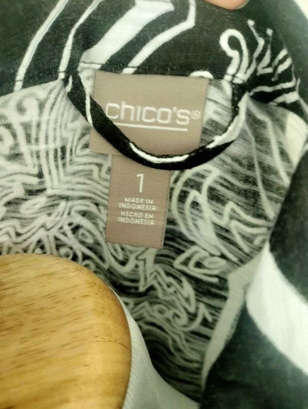Chico's Black and White Paisley Maxi Dress- 3/4 Sleeves - W/Sash- Sz 1
